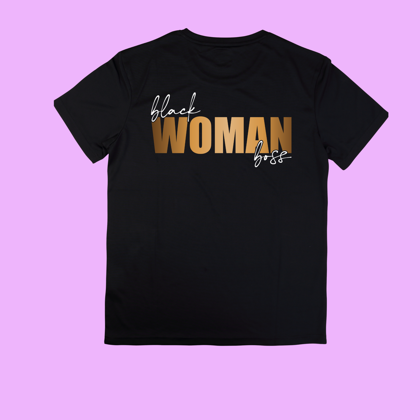 Black Woman Boss Black Short Sleeve Tee