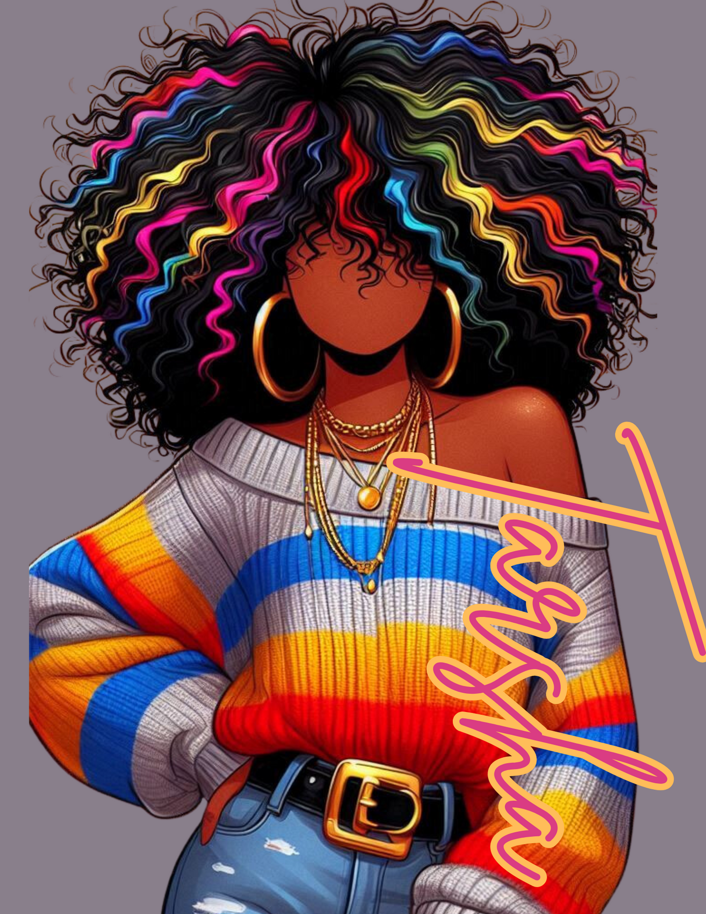 Faceless Rainbow Hair Notebook