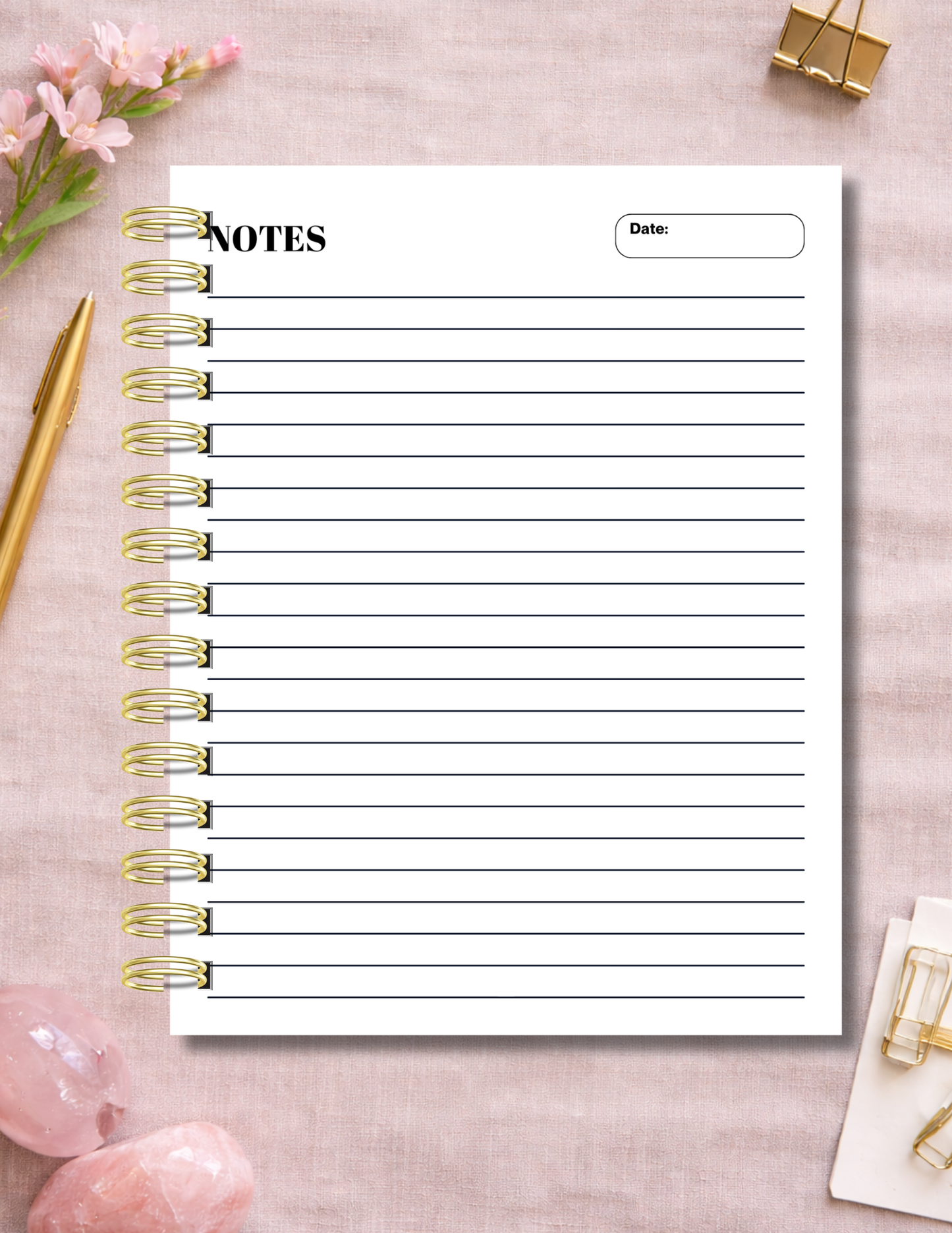 Tropical Floral Meeting Notes & Weekly Planner Notebook  8.5 x 11 Laminated Cover