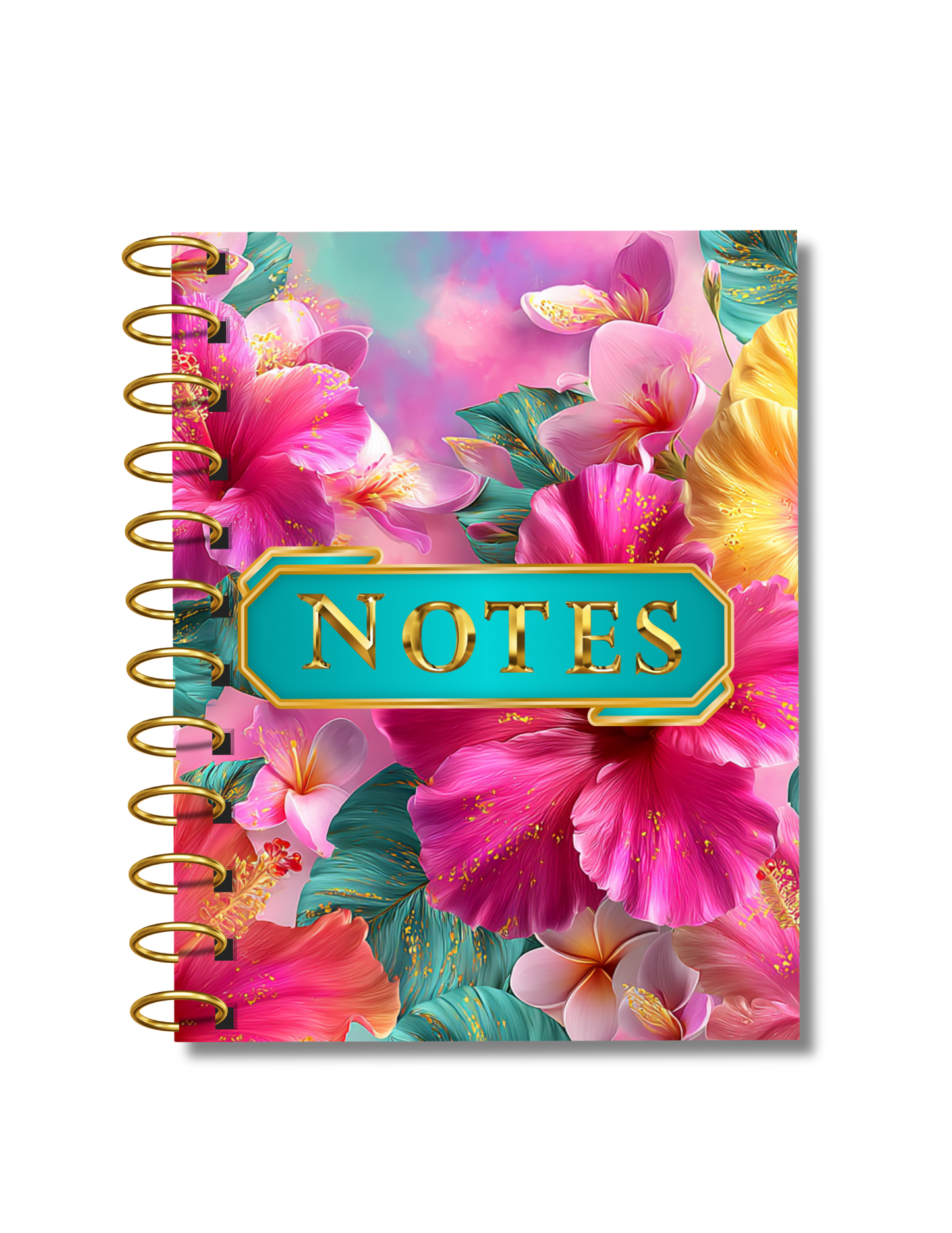 Tropical Floral Meeting Notes & Weekly Planner Notebook  8.5 x 11 Laminated Cover